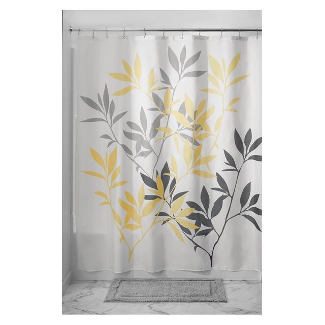 Leaves Shower Curtain Yellow/Gray - iDESIGN