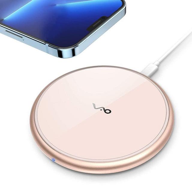 Wireless Charger,Vebach Qi Certified Aluminum Frame 10W Fast Wireless Charging Pad Non-Slip Design Compatible with iPhone 13/13 Pro/13 Mini/13 Pro Max/12/11/X,Samsung Galaxy S21/S20/Note 10/S10 etc