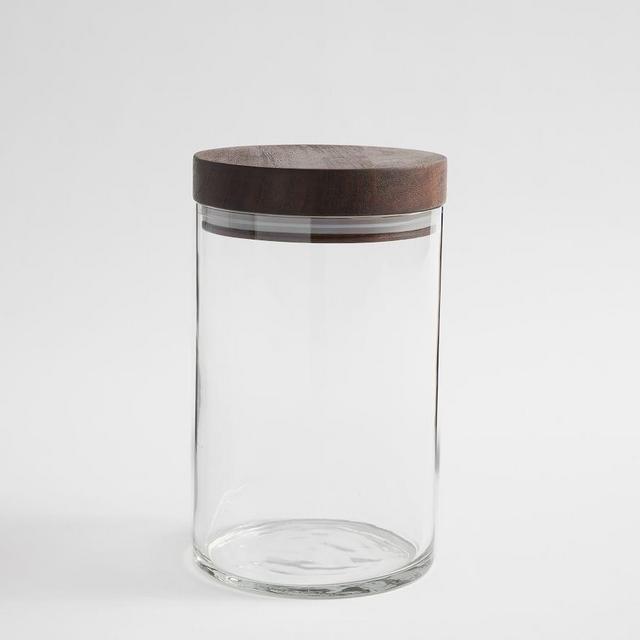 Chateau Wood Canister, Medium - Dark Brown