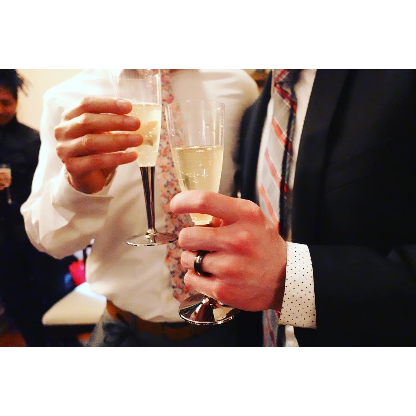 Post proposal, pre toast, but an evil witch looms in the back....