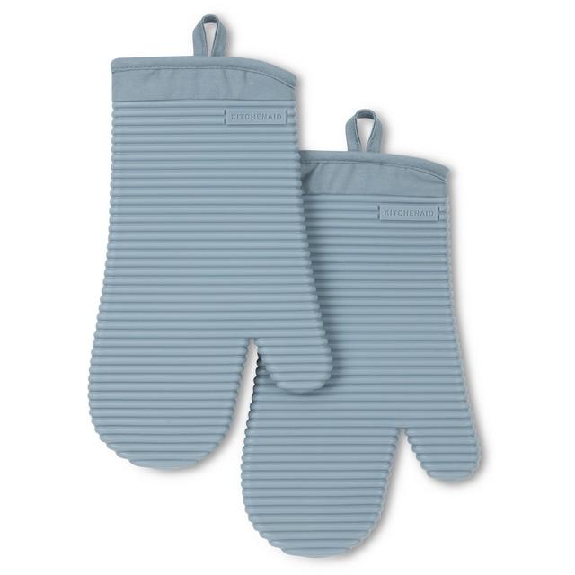 Ribbed Soft Silicone Oven Mitt Set 2-Pack