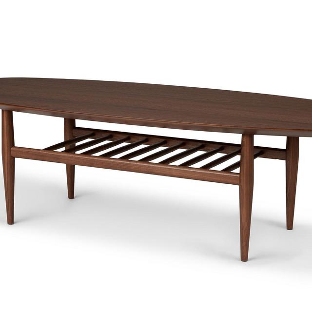 Lenia Walnut Oval Coffee Table