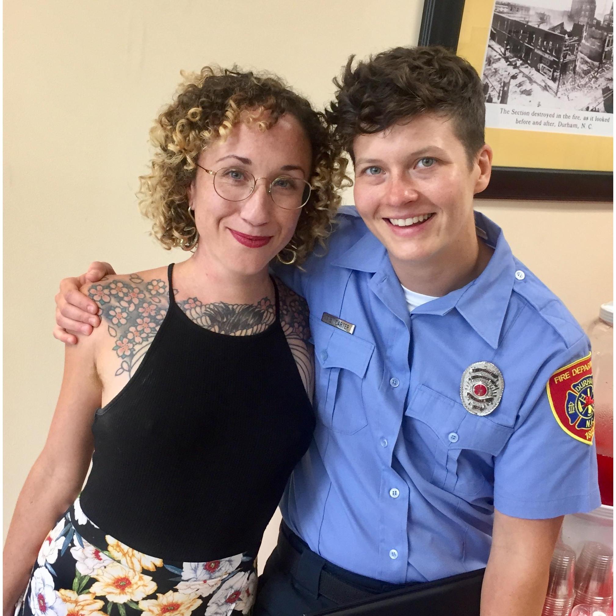 Carter graduating from the Fire Academy in July 2019