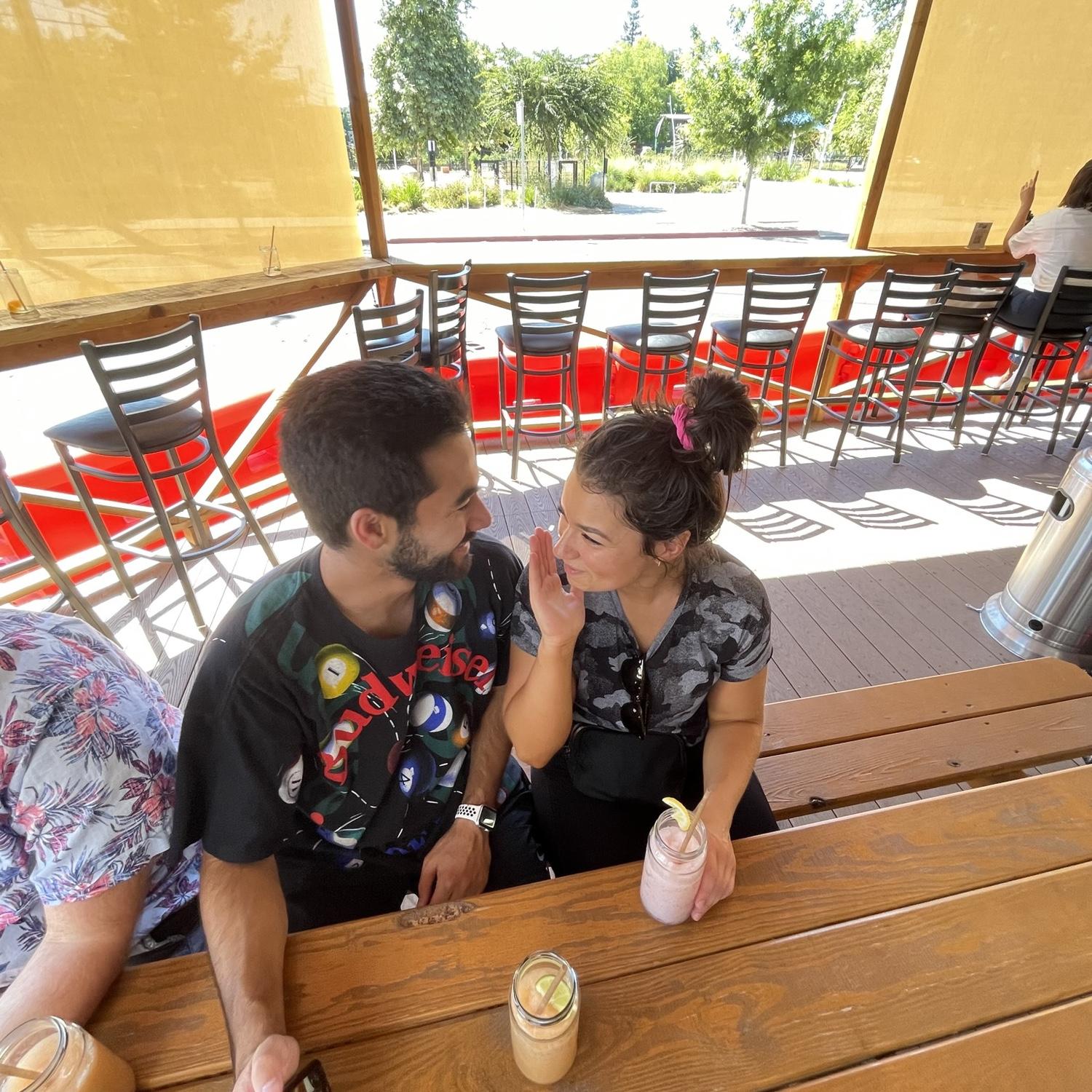 This was Christo and Maya’s first time hanging out! It was 4th of July weekend 2021. They spent the day zipping around on Lime scooters and sipping refreshing bevies. Shout out Midtown Spirits