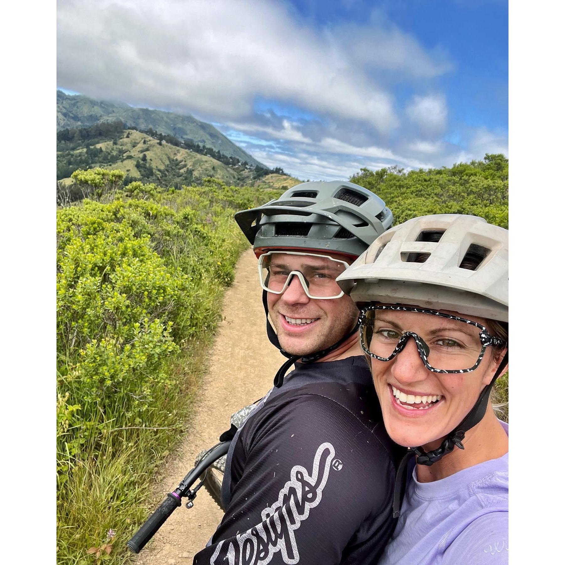 Biking on the coast in Mill Valley, California