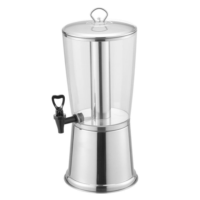 VEVOR Beverage Dispenser, 2.1 Gallon Drink Dispenser for Parties, Stainless Steel + Plastic Juice Dispensers with Spigot Ice Chamber, Silver