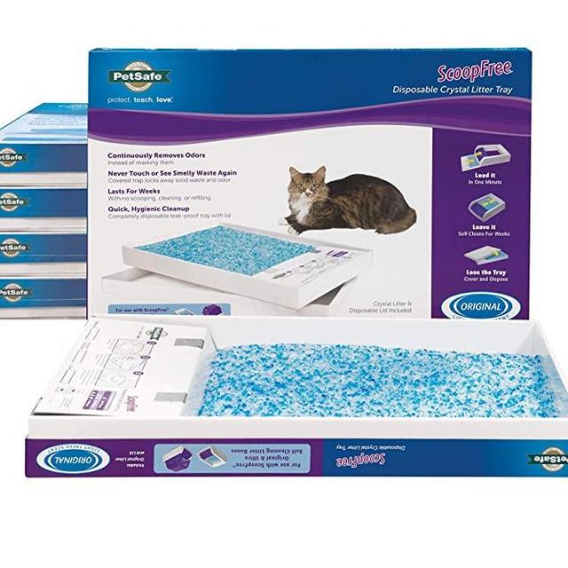 PetSafe ScoopFree Self-Cleaning Cat Litter Box Tray Refills - Non-Clumping Crystal Cat Litter - 6-Pack