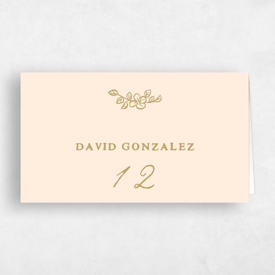 Buttercream, Beige Wedding Place Card - Leda