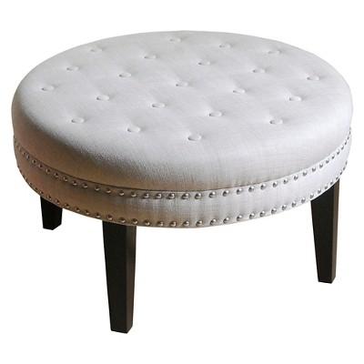 Round Tufted Ottoman with Nailheads - Threshold™