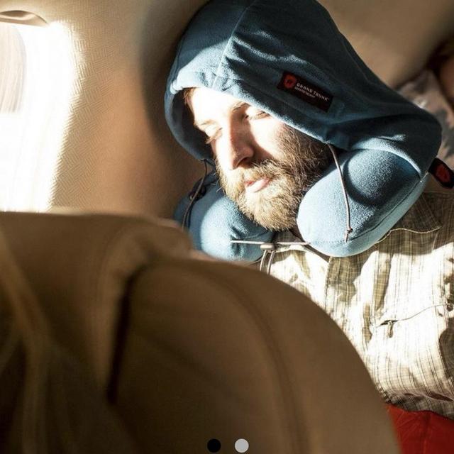 Blackout hooded neck travel pillow