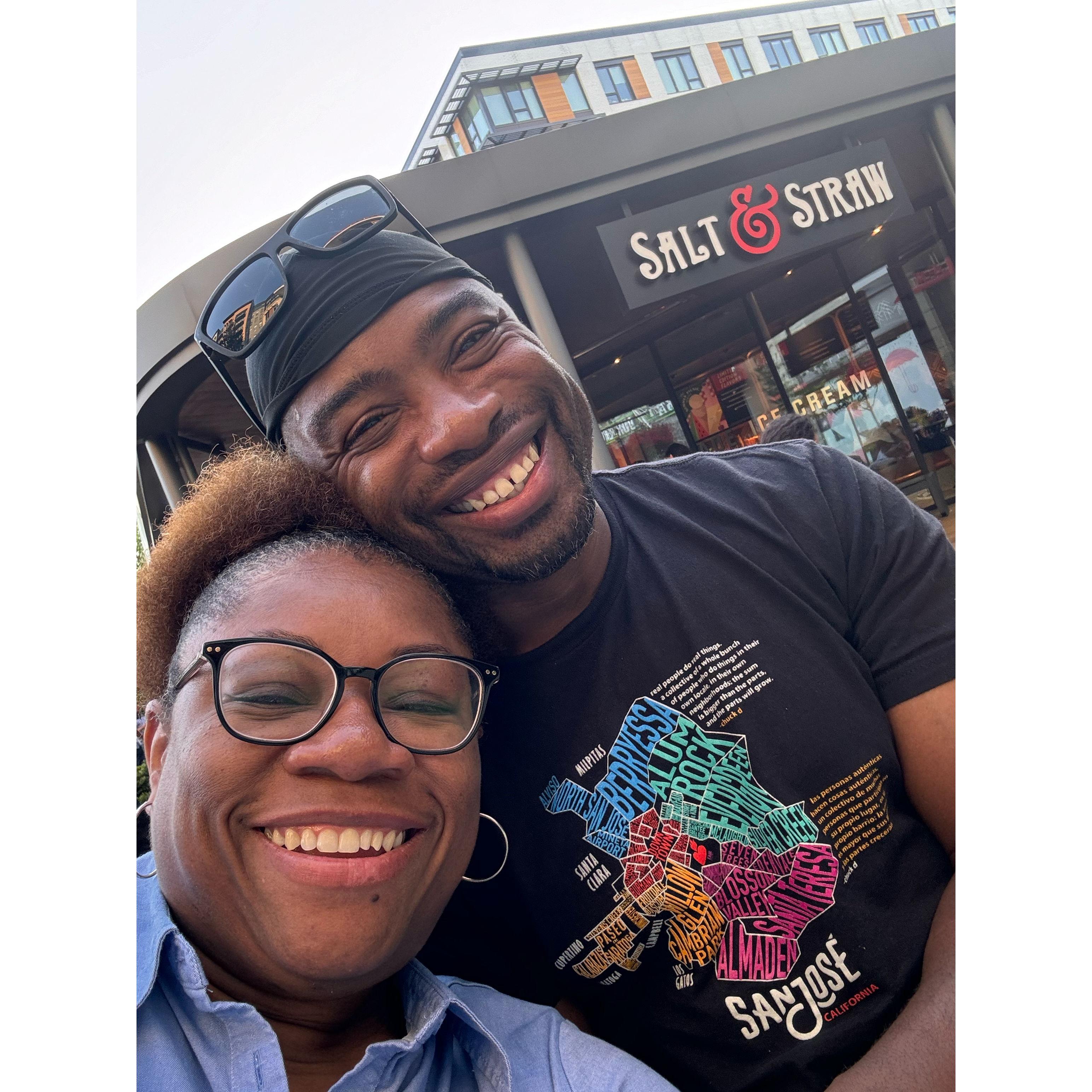 Our mutual love of ice cream is the glue that holds us together. Salt & Straw is our favorite ice cream shop.