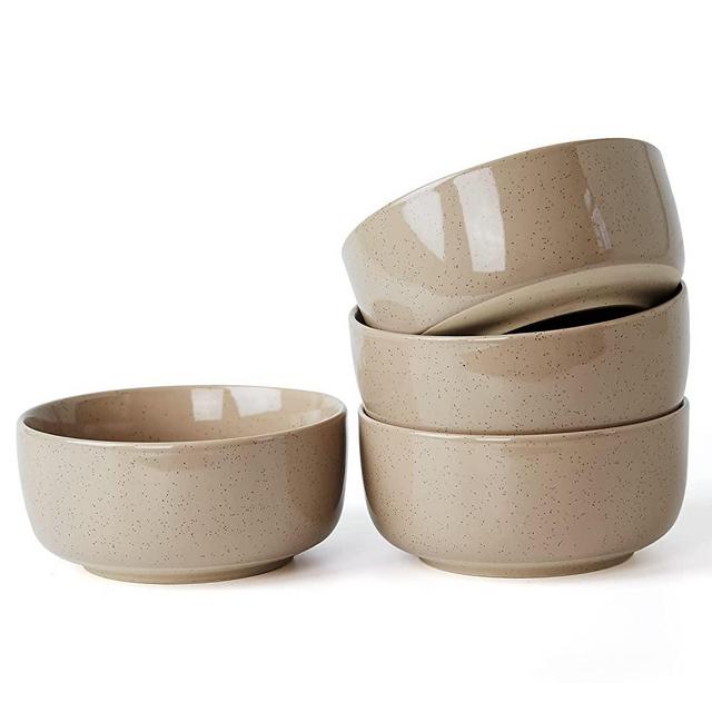 Famiware Soup Bowls, Cereal Bowl, 25 Ounce Bowls Set for Kitchen, 4 Pieces Bowls for Cereal Soup Rice Pasta Salad Oatmeal, Cinnamon Brown