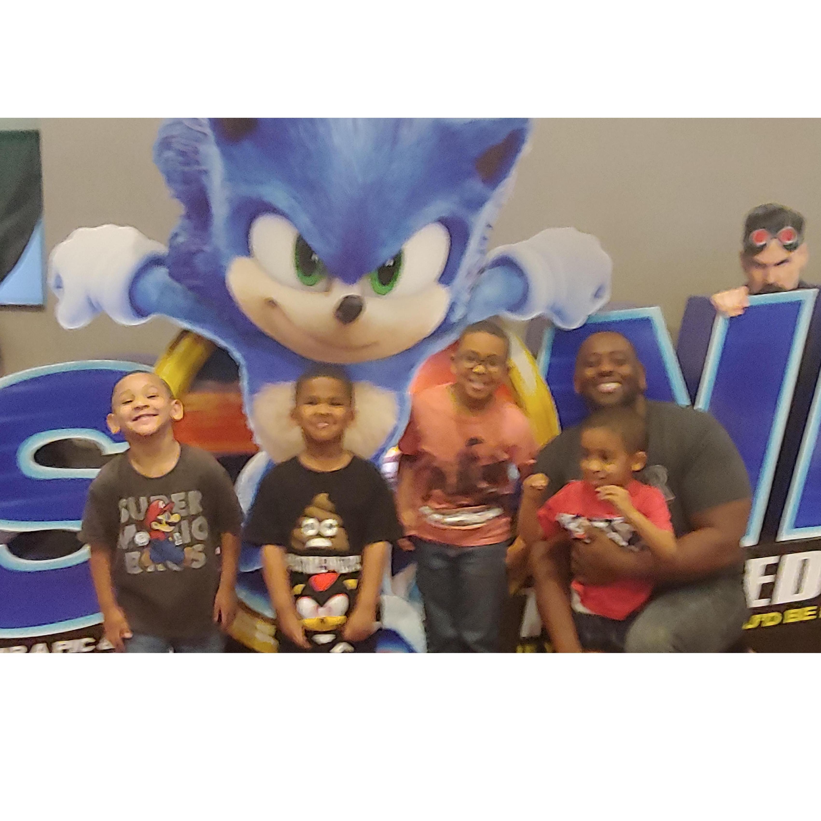 We took the boys to go see Sonic. Isaiah was visiting his father that day.