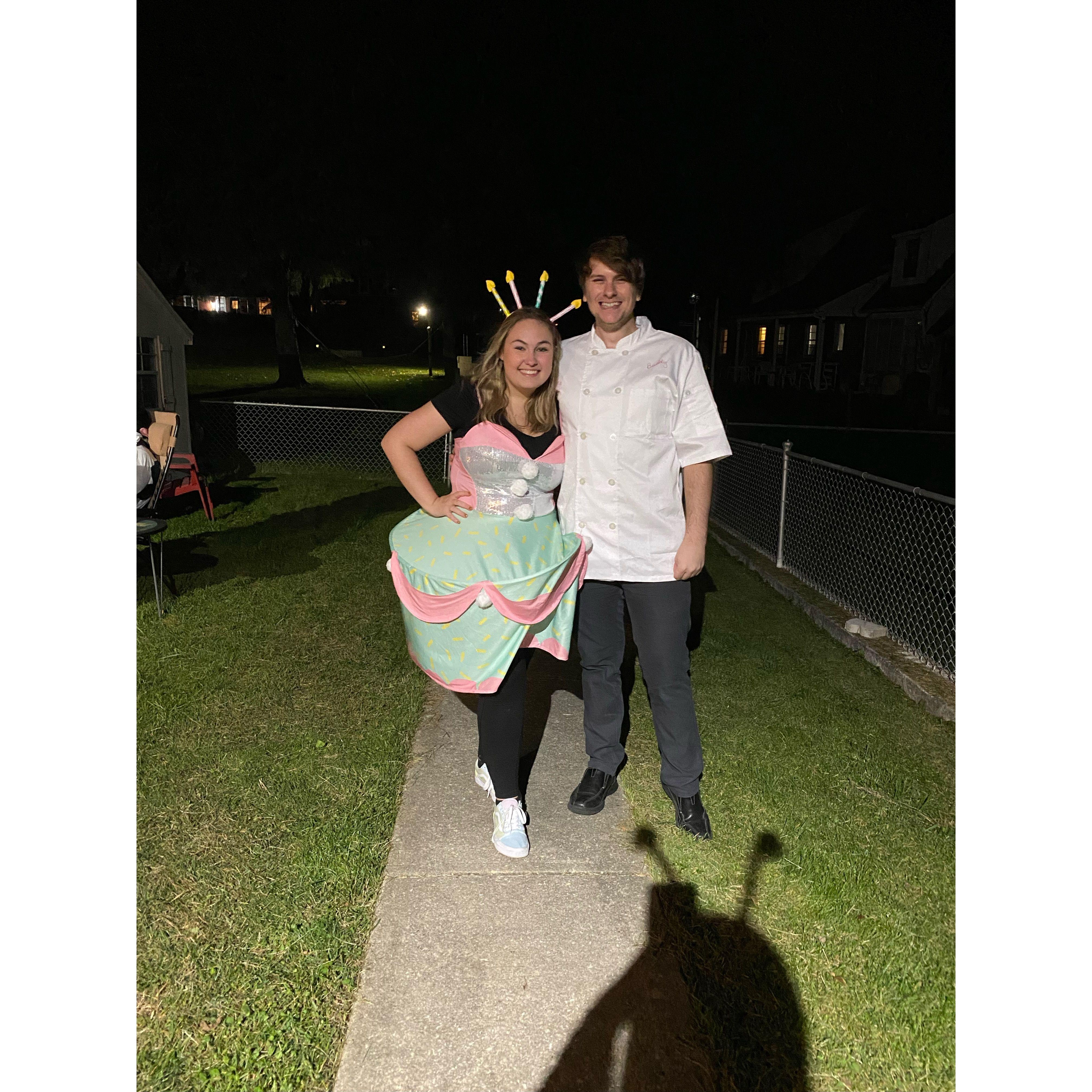 Halloween party. We went as the Cake Boss.