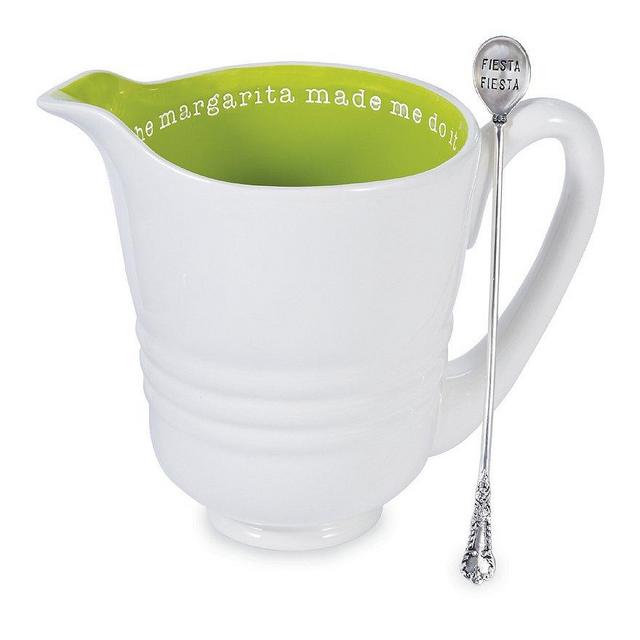 Mud Pie Green Ceramic Margarita Pitcher
