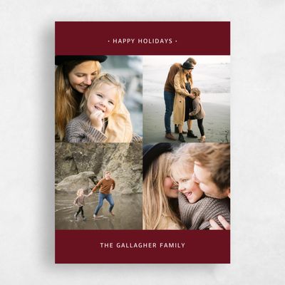 Burgundy, Red Holiday Card - Harts