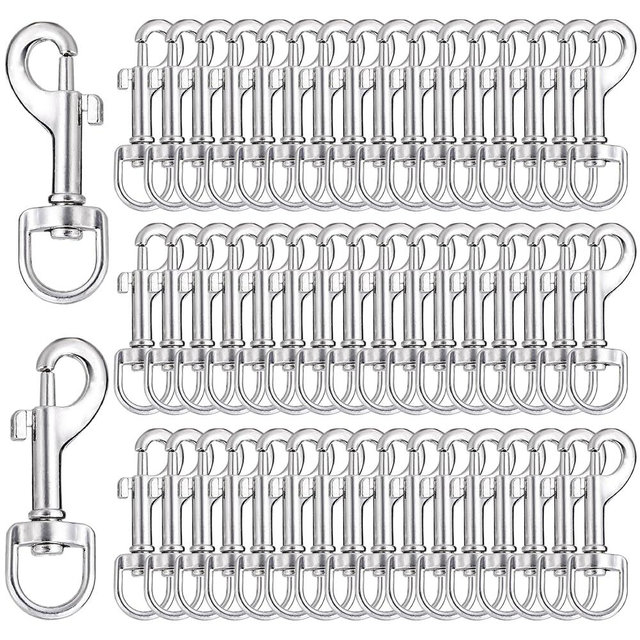 Lucky Goddness 50pcs Swivel Snap Hooks for Dog Leash Collar Linking, Metal Heavy Duty Eye Lobster Claw Clasp Multipurpose- Perfect for Pet Buckle Key Chain Purse Bag Making Handmade Crafts DIY Project