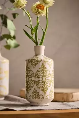 Distressed Patterned Vase, Tall