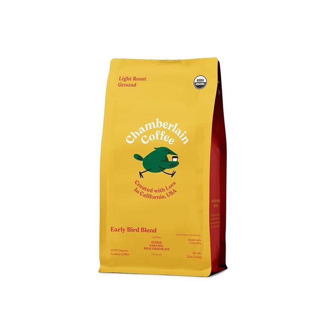 Chamberlain Coffee Early Bird Blend - Light Roast Ground Coffee Beans with Notes of Citrus, Caramel & Milk Chocolate - Specialty Ground Coffee Freshly Roasted In California - 12 oz