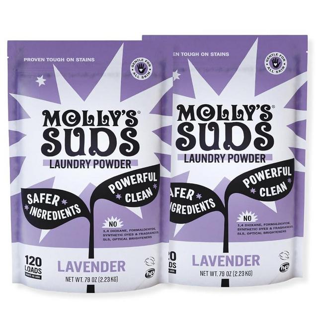 Molly's Suds Original Laundry Detergent Powder | Natural Laundry Detergent Powder for Sensitive Skin | Earth-Derived Ingredients, Stain Fighting | 240 Loads (Lavender)