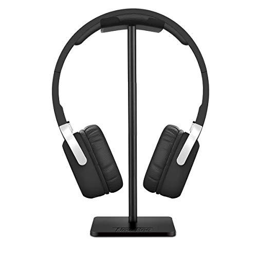 Headphone Stand Headset Holder New Bee Earphone Stand with Aluminum Supporting Bar Flexible Headrest ABS Solid Base for All Headphones Size (Black)