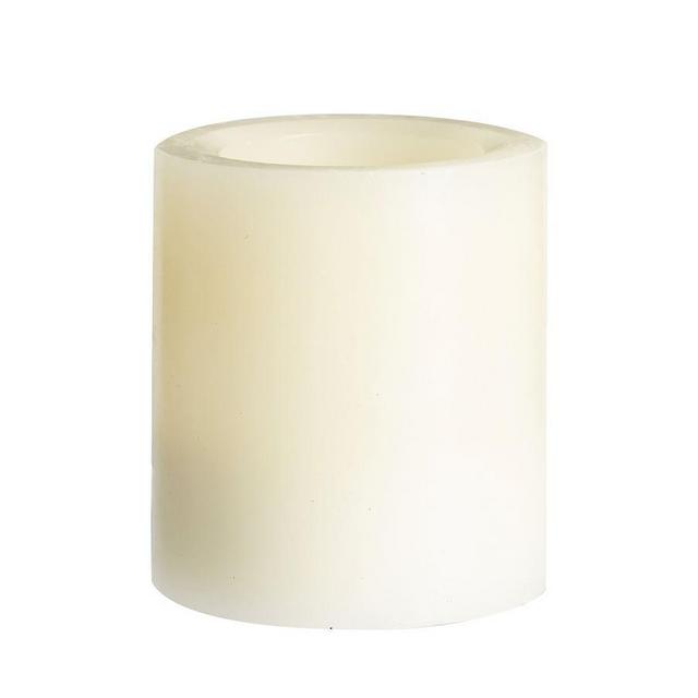 Standard Flameless Wax Candle, Ivory - 4 x 4.5