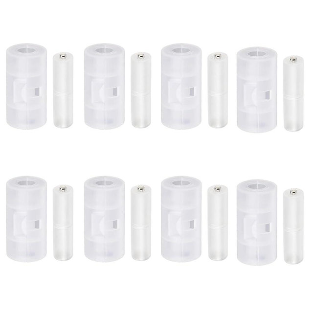 hrsyyl 8pcs AAA to AA Battery Converter AAA to AA Battery Adapter and 8pcs AA to C Battery Converter AAA to C Battery Adapter 16pcs