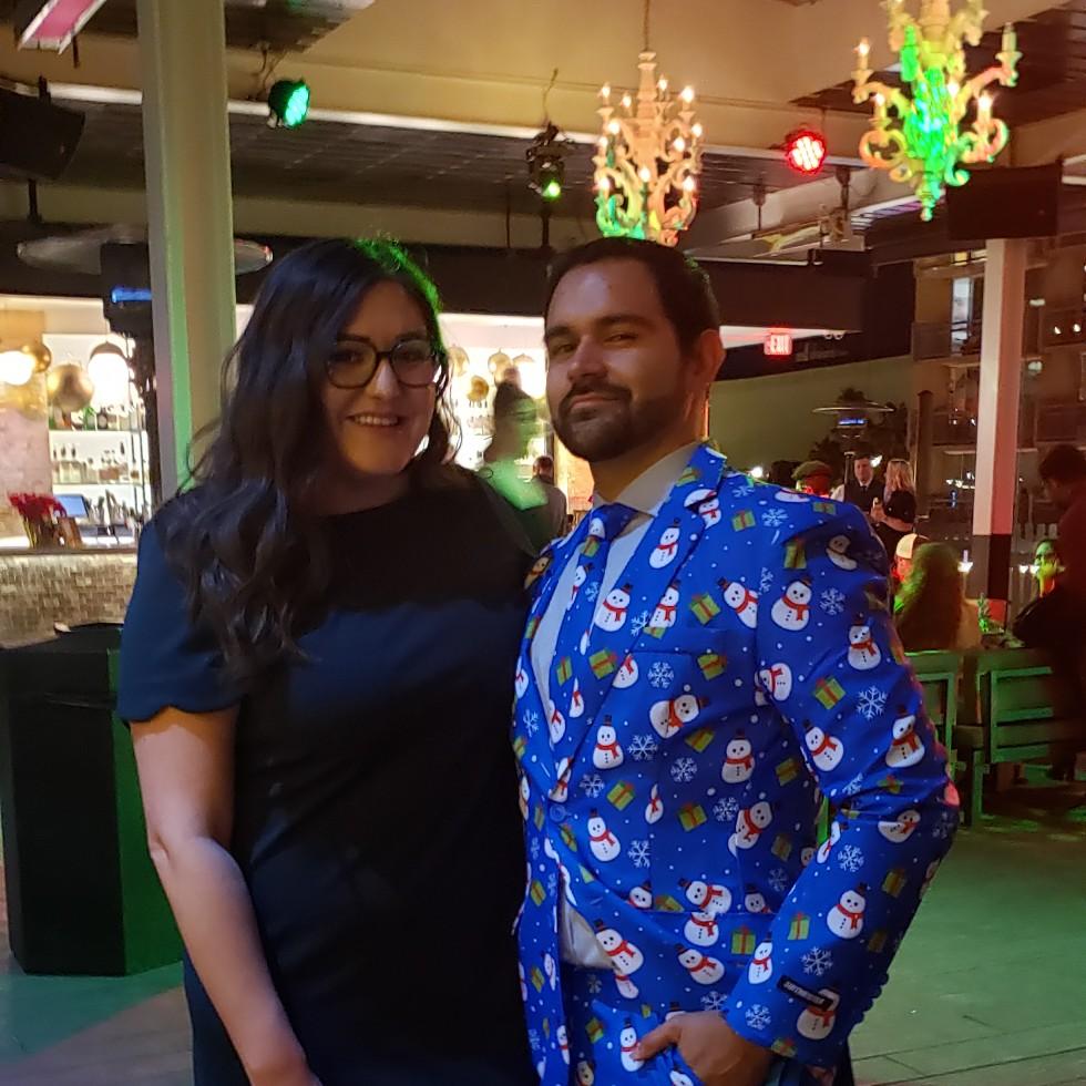 Here we are at a holiday party for work!