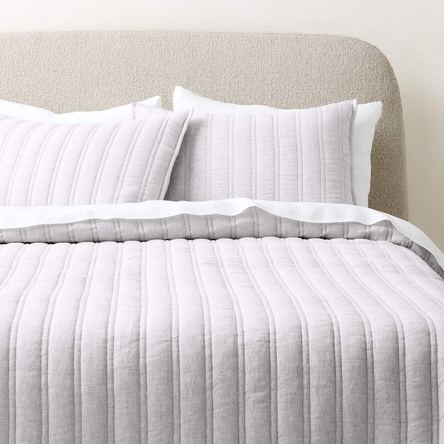Saunder Heathered Flax Grey EUROPEAN FLAX™-Certified Linen Full/Queen Quilt