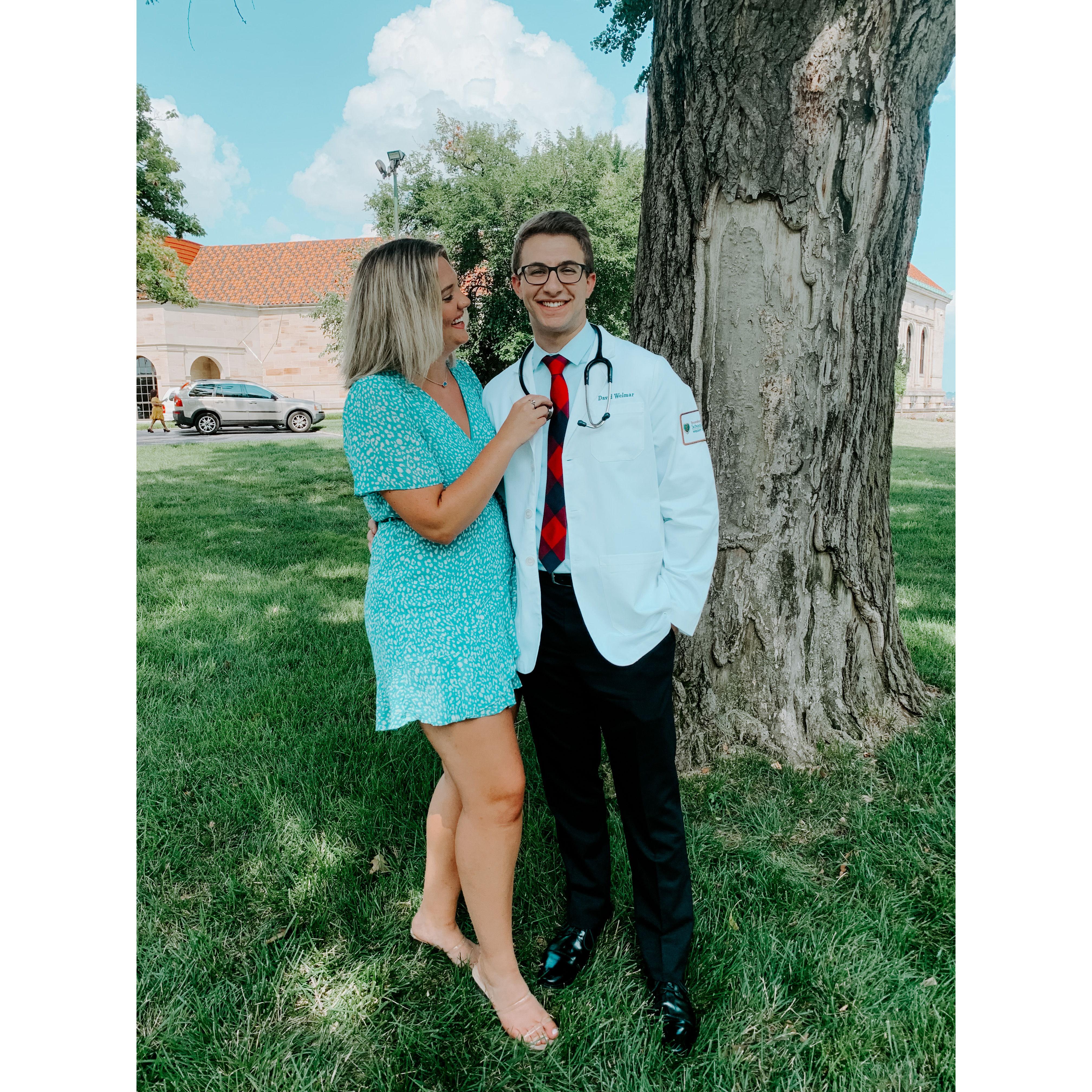 2021: David got his white coat and began his medical school journey!