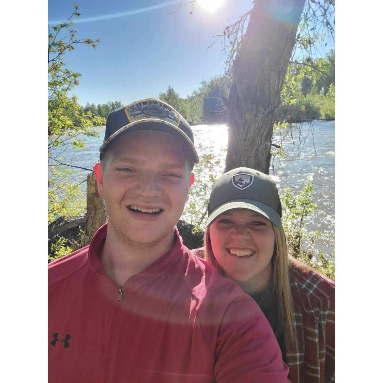 This photo was taken during a fun couples trip in Bozeman, MT!