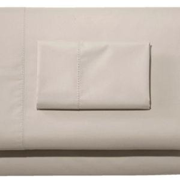 280-Thread-Count Pima Cotton Percale Sheet Set (Silver Sand Color)