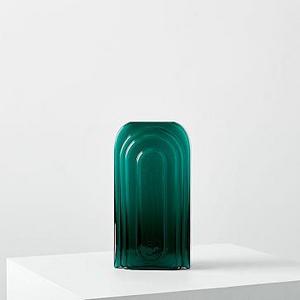 Retro Encased Glass Vase, 10", Vase, Cased Teal