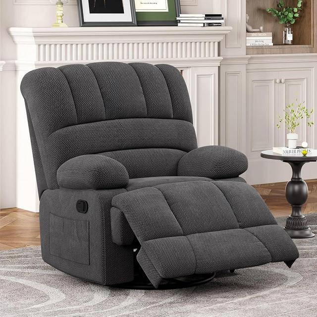 STARY Oversized Swivel Rocker Recliner Chair for Living Room for Adults