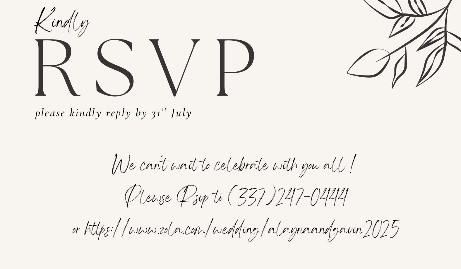 The Wedding Website of Alayna Elmer and Gavin Thibodeaux