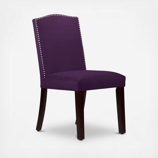 Velvet Nail Button Arched Dining Chair
