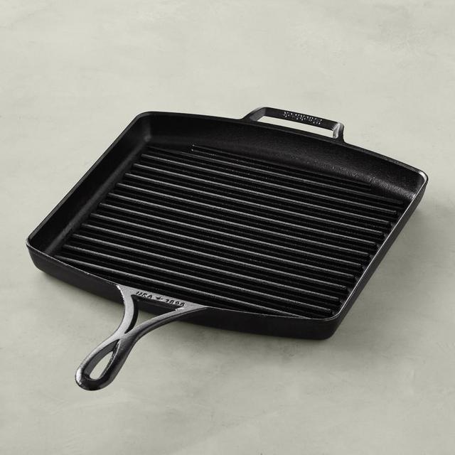 Lodge Blacklock Triple Seasoned Cast-Iron Square Grill Pan, 12"
