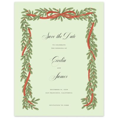 Light Green Wedding Digital Save the Date - Crosby Portrait
