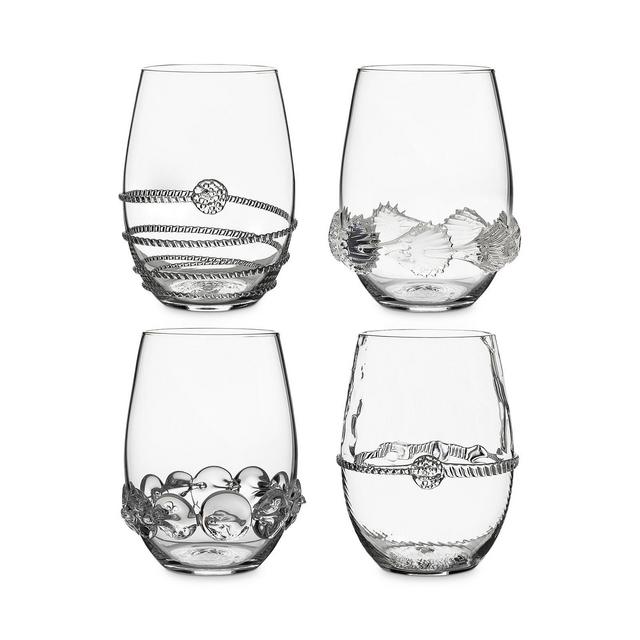 Juliska Heritage Stemless Wine Glasses, Assorted Set of 4