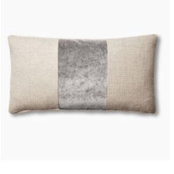 Blakely 12x23 Lumbar Pillow, Natural/Light Gray