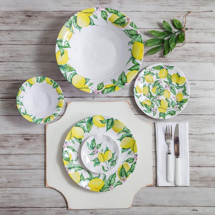Plates Set Square Melamine Dinner Plates Q Squared, Limonata - Main Image