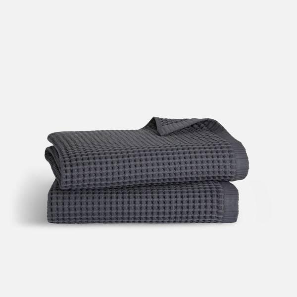 Waffle Bath Towel-Smoke color