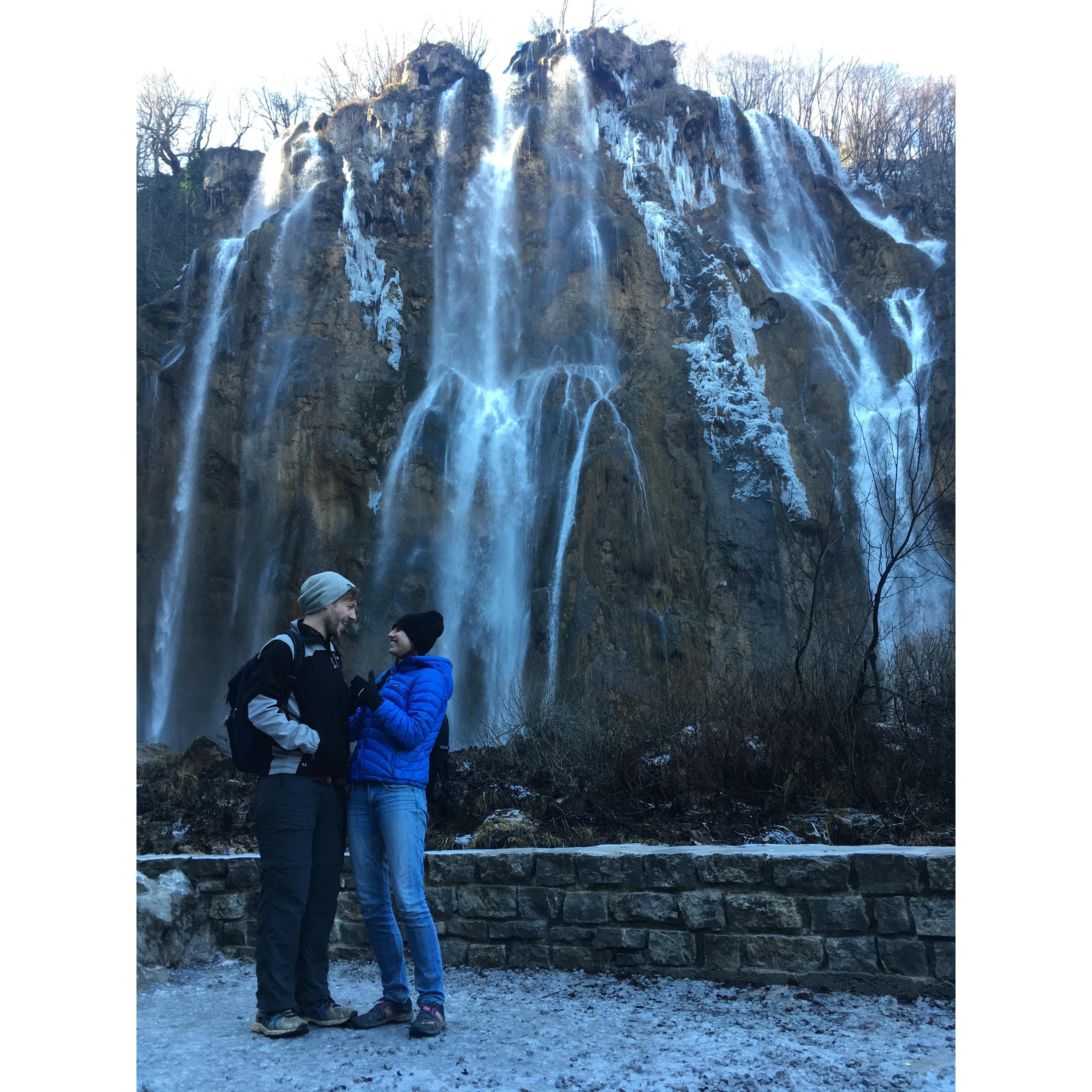 Exploring Plitvice National Park during our winter jaunt through Croatia.