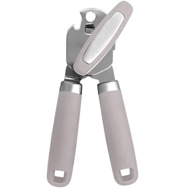 Gorilla Grip Premium Manual Can Opener, Handheld Comfortable Grip, Oversized Easy Turn Knob, Smooth Edges, Hangs for Convenient Storage, Built in Bottle Opener, Blades Easily Open Tin Cans, Almond