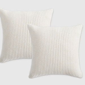 Cotton Fisherman Pillow Cover (Set of 2) - Ivory, 20x20