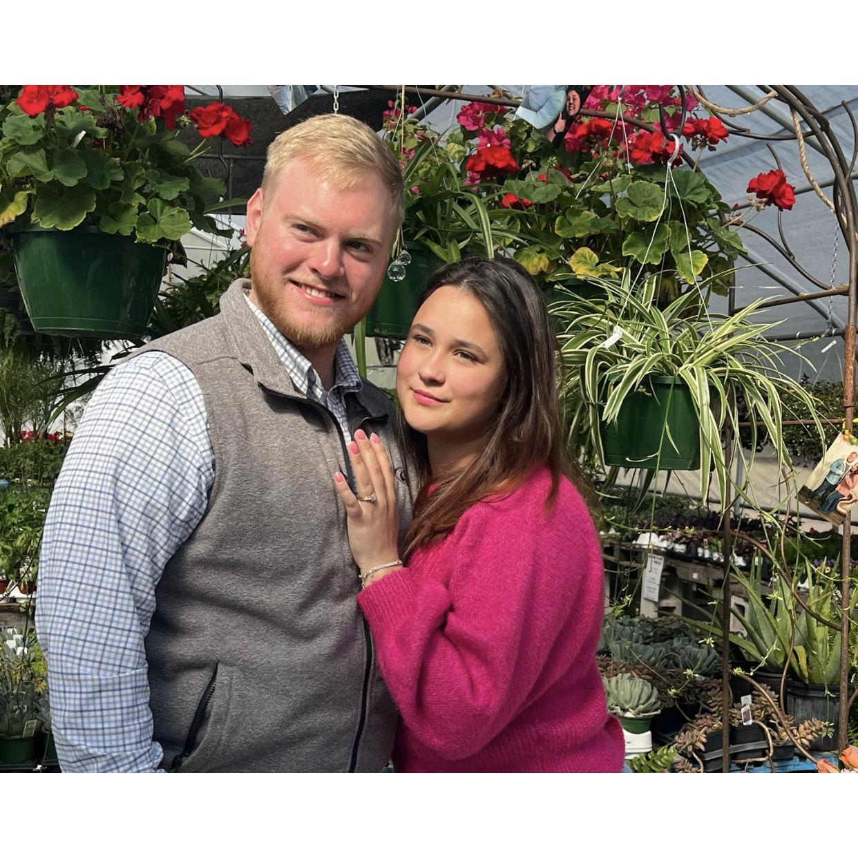 Also, this is such a sweet photo from the engagement, he set it up in a greenhouse, HOW SWEET?!?!?!?