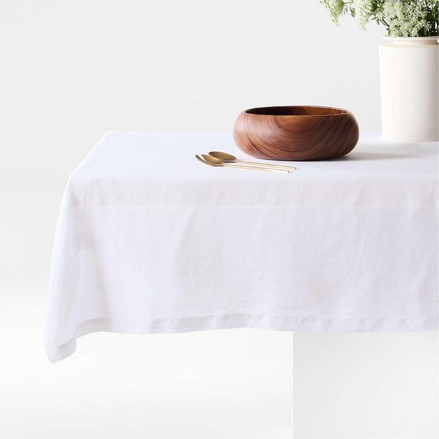 Marin 60"x120" White European Flax ®-Certified Linen Tablecloth