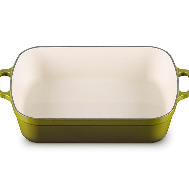 Le Creuset Enameled Cast Iron Signature Rectangular Roaster, 5.25 qt. (9.8" x 13"), Olive