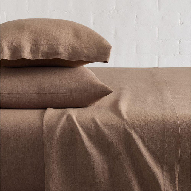 European Flax Linen Sheet Set, Queen, Mulberry
