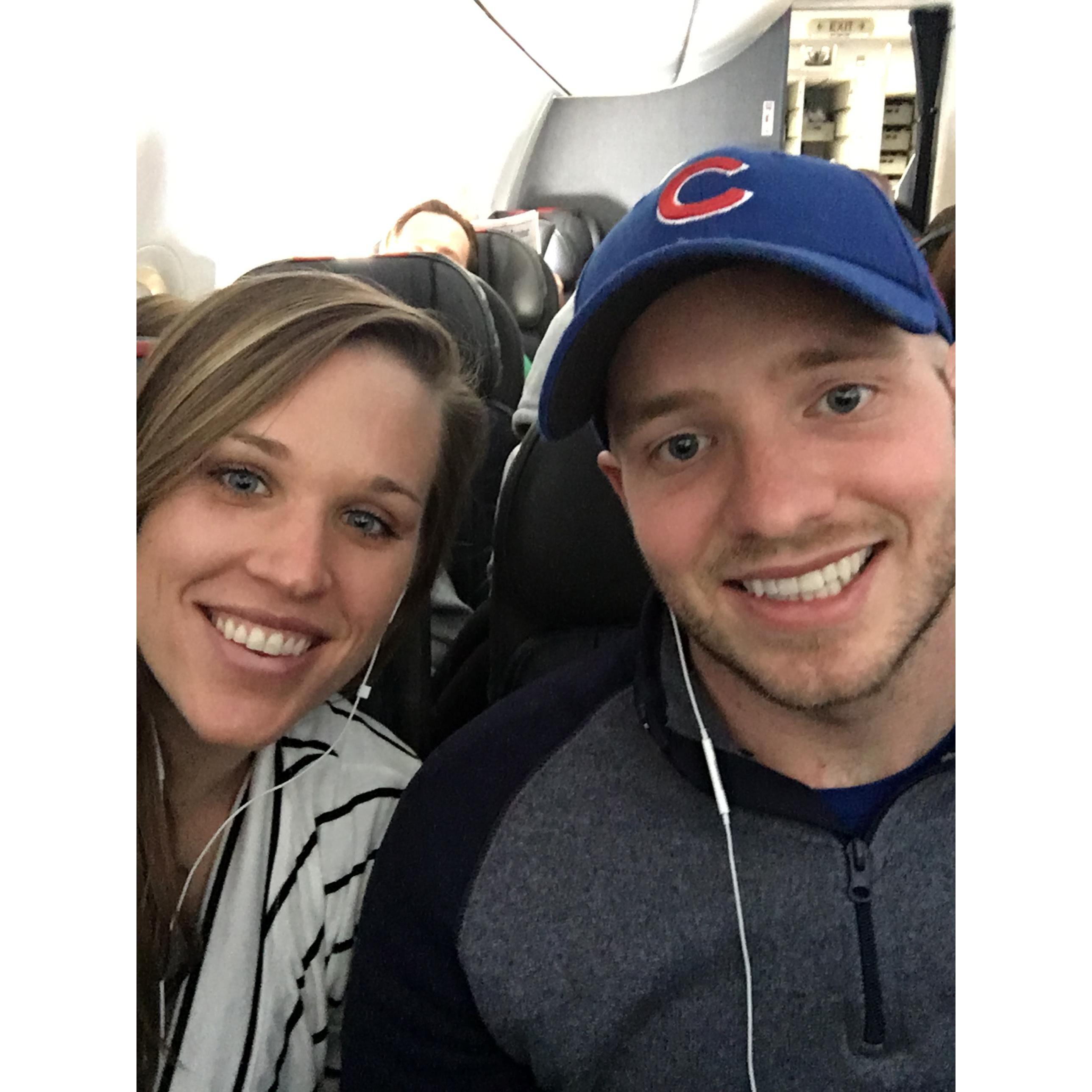 (April 2017) After many flight to each other while Sarah was on the west coast for clinicals, we had our first flight WITH each other! Jake took Sarah to Boston to celebrate her graduation.